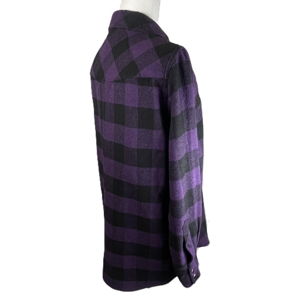 Tuckernuck Purple Black Plaid Flannel Pearl Snap Shirt Jacket Small Button Down - Picture 8 of 14